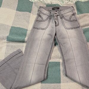 Cache Soft Gray Flare-Leg Jeans Size 0